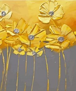 Golden Flowers Art Diamond Paintings