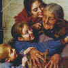 Grandma With Kids Diamond Paintings