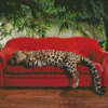 Leopard On Sofa Diamond Paintings