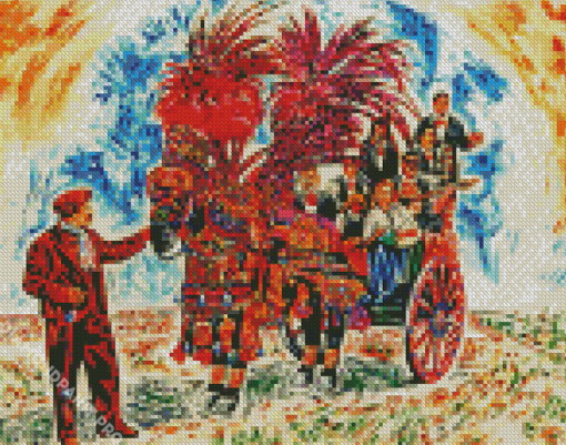 Musicians In Sicilian Cart Diamond Paintings