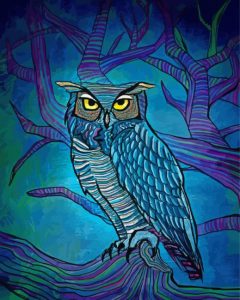 Fantasy Blue Owl Diamond Paintings