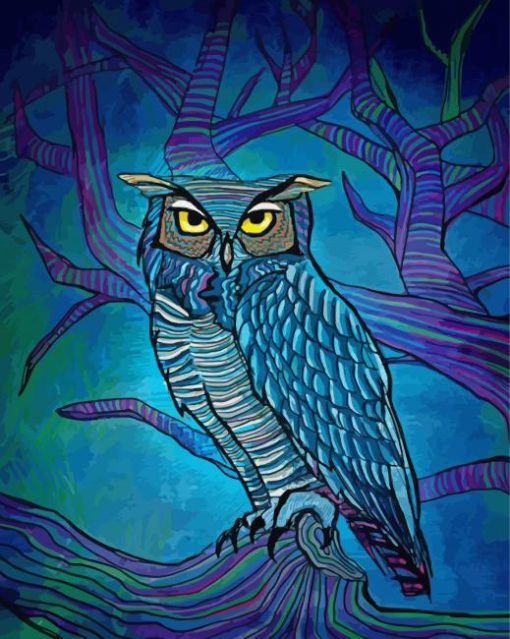 Fantasy Blue Owl Diamond Paintings