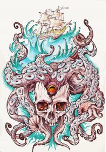 Aesthetic Octubus Skull Diamond Paintings