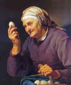 Old Lady And Eggs Diamond Paintings