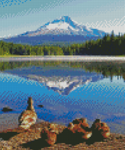 Oregon Mountains Lake Diamond Paintings