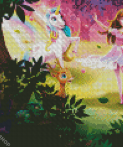 Princess And Unicorn Dancing Diamond Paintings