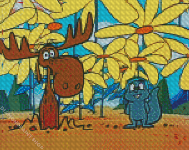 Rocky And Bullwinkle Character Diamond Paintings