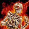 Skeleton On Fire Diamond Paintings