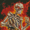 Skeleton On Fire Diamond Paintings