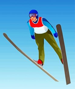 Ski Jump Illustration Diamond Paintings