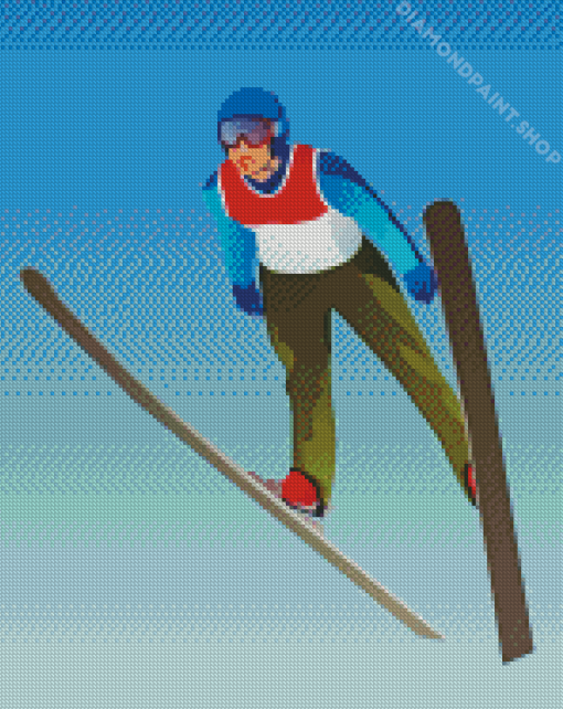 Ski Jump Illustration Diamond Paintings