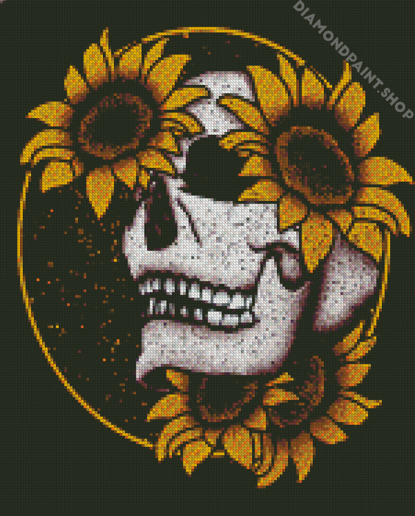 Skull Sunflower - Diamond Paintings 