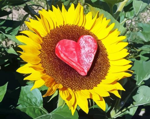 Sunflower Heart love Art Diamond Paintings
