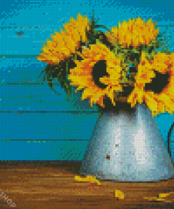Sunflower On Table Diamond Paintings