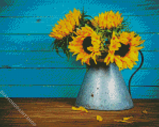 Sunflower On Table Diamond Paintings