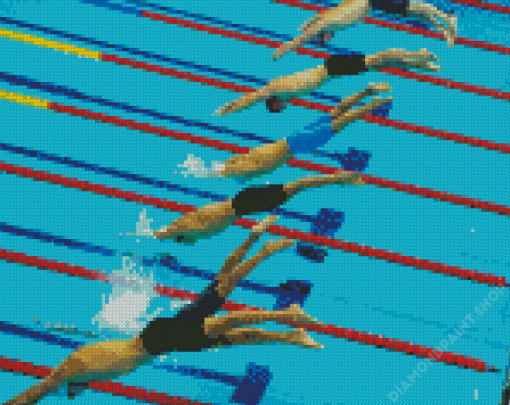 Swimming Competition Diamond Paintings