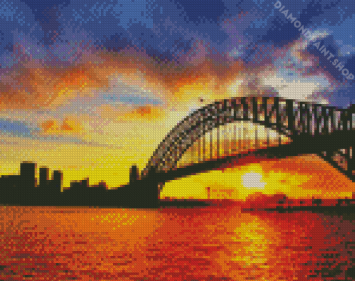 Sydney Harbor Bridge Silhouett Diamond Paintings