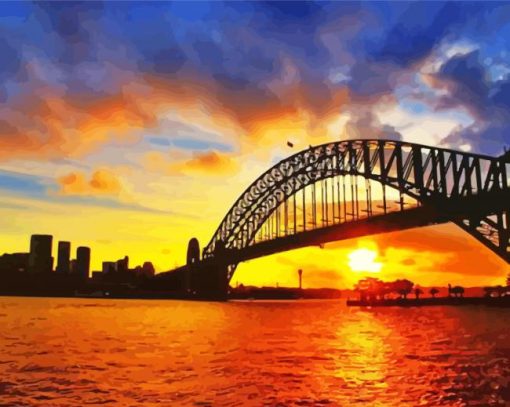 Sydney Harbor Bridge Silhouett Diamond Paintings