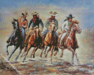 Cowboys And Horses Art Diamond Paintings
