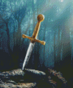 The Sword Excalibur In Stone Diamond Paintings