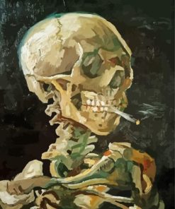 Van Gogh Skeleton Smoking Diamond Paintings