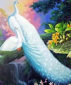 White Peacock Bird Diamond Paintings