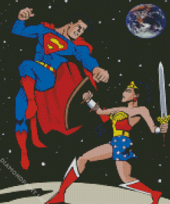 Wonder Woman And Superman Diamond Paintings