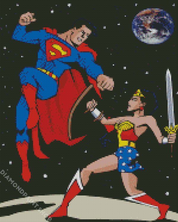 Wonder Woman And Superman Diamond Paintings