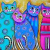 Abstract Colorful Cats Diamond Paintings