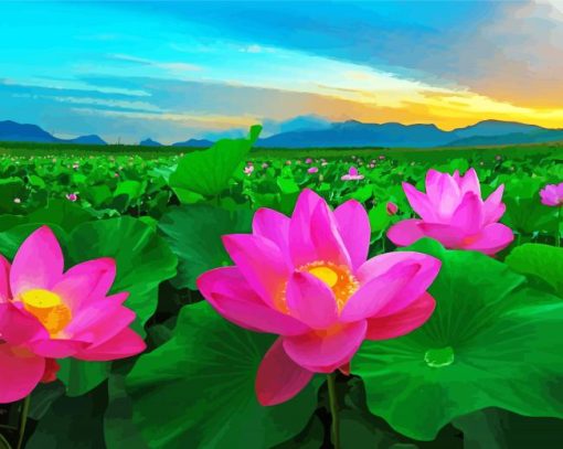 Lotus Blossoms Diamond Paintings