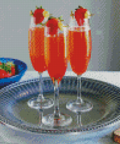 Strawberry Champagne Diamond Paintings