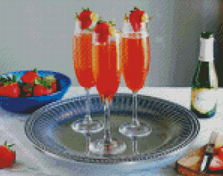 Strawberry Champagne Diamond Paintings
