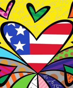 Abstract Britto Heart Diamond Paintings