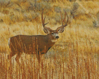 Deer In Desert Diamond Paintings
