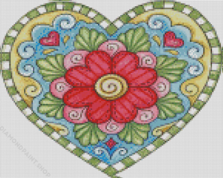 Floral Mandala Heart Diamond Paintings