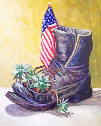American Army Boot Diamond Paintings