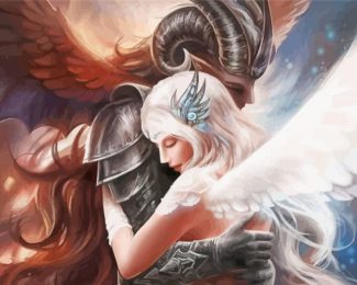 Angel And Devil Hugging Diamond Paintings