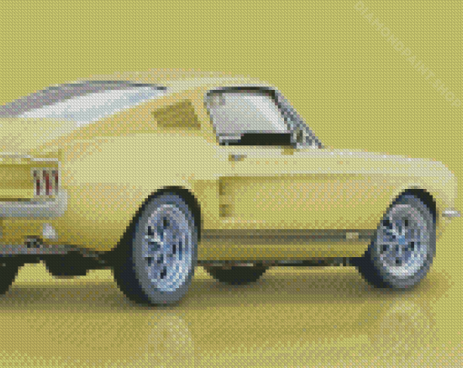 Beige Mustang Car Diamond Paintings