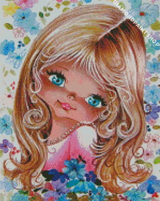 Blond Wide Eyed Girl Diamond Paintings