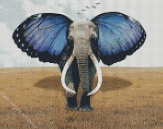 Elephant With Butterfly Wings Diamond Paintings