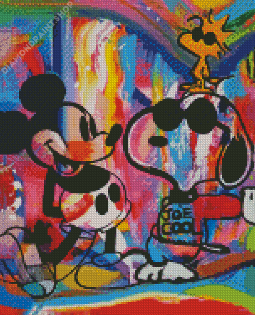 Snoopy And Mickey Mouse Diamond Paintings