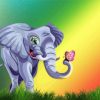 Elephant And Butterfly Diamond Paintings