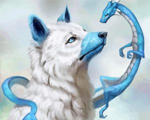 Fantasy Wolf Dragon Diamond Paintings