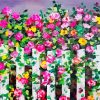 Fence And Flowers Diamond Paintings