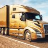 Golden Semi Truck Diamond Paintings