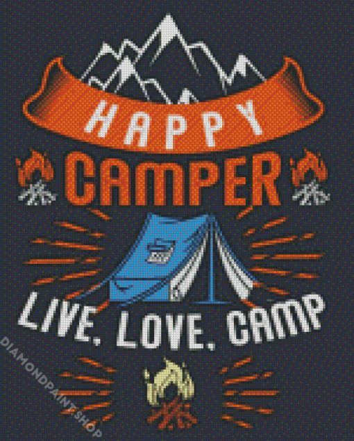 Happy Camper Poster Diamond Paintings