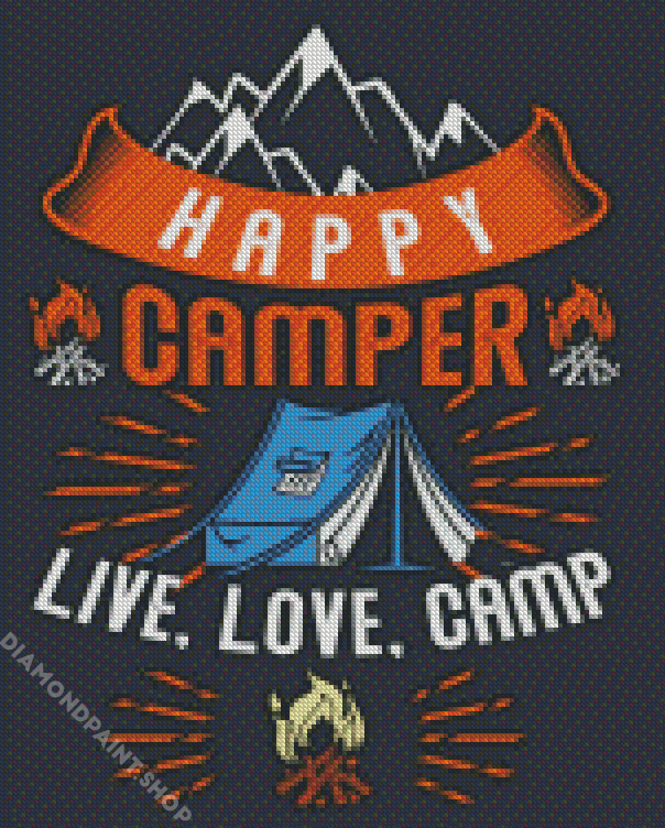 Happy Camper Poster Diamond Paintings