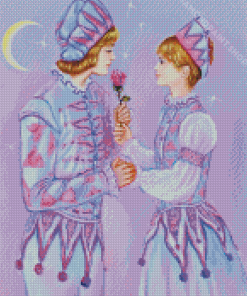 Harlequin Giving A Rose Diamond Paintings