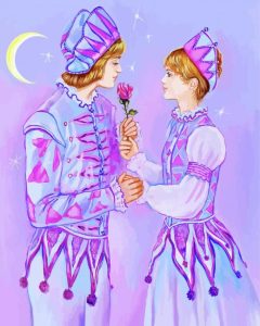 Harlequin Giving A Rose Diamond Paintings