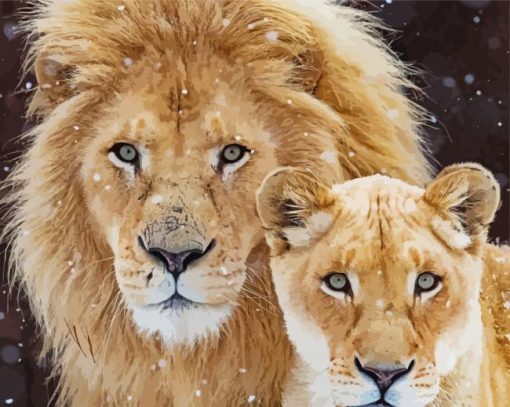 Lion And Lioness Diamond Paintings